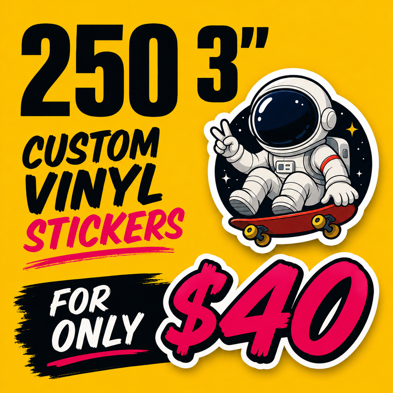 250 3" Custom Vinyl Stickers